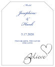 Believe Swirly Wine Wedding Label